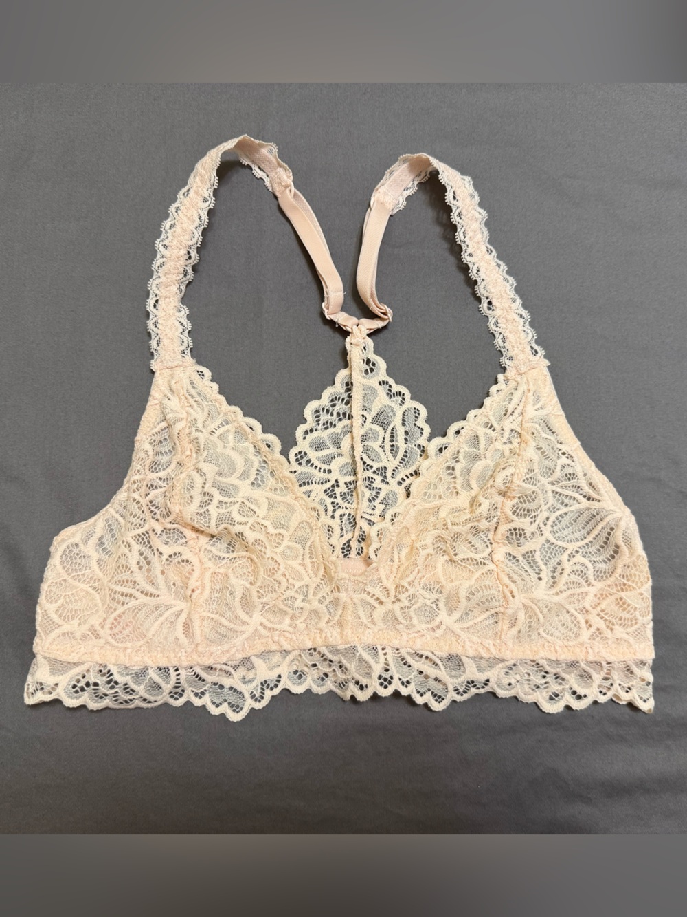 Xhilaration Cream Lace Racerback Bralette